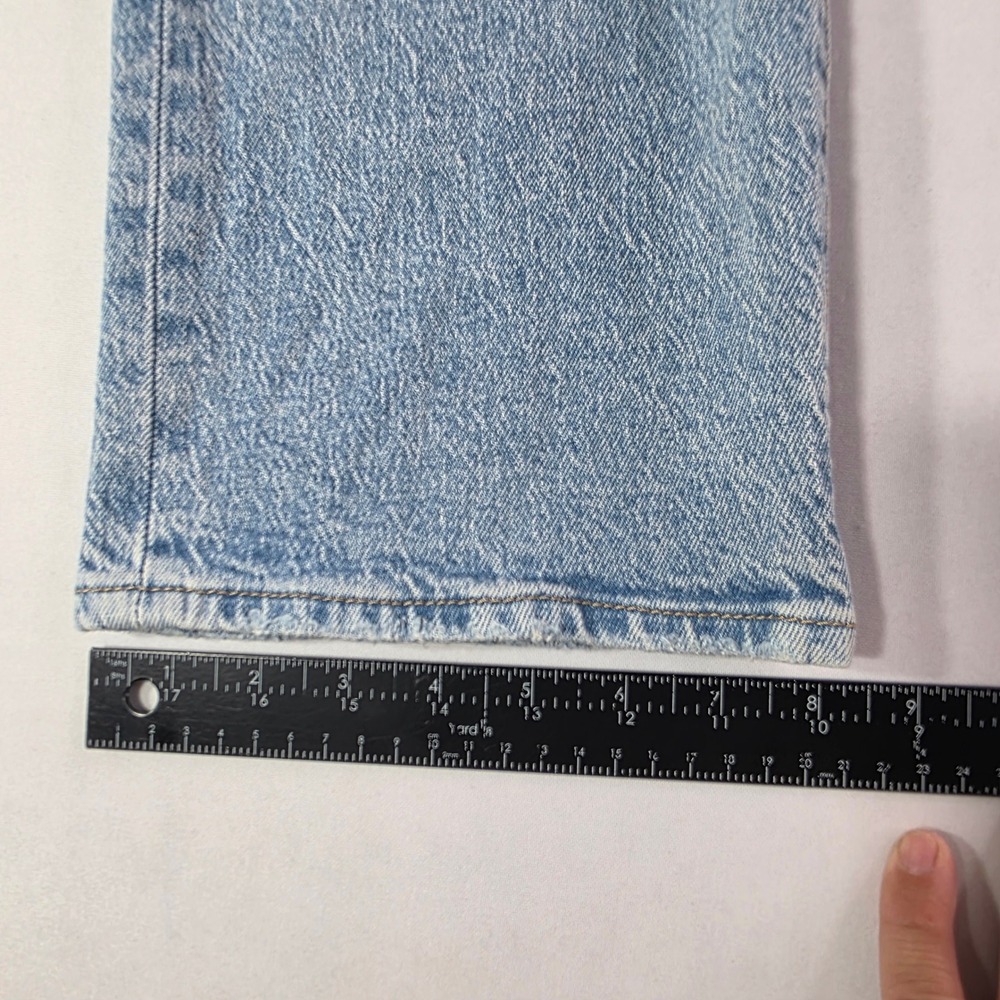 Levis Ribcage BIG E Straight Ankle Jeans Light Wash Distressed High Rise 27x26 - Picture 6 of 14